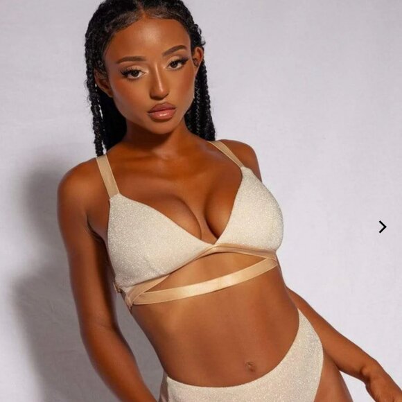 CXIX Cora Triangle Bra - Champagne Sparkle XS Pole - Picture 3 of 8